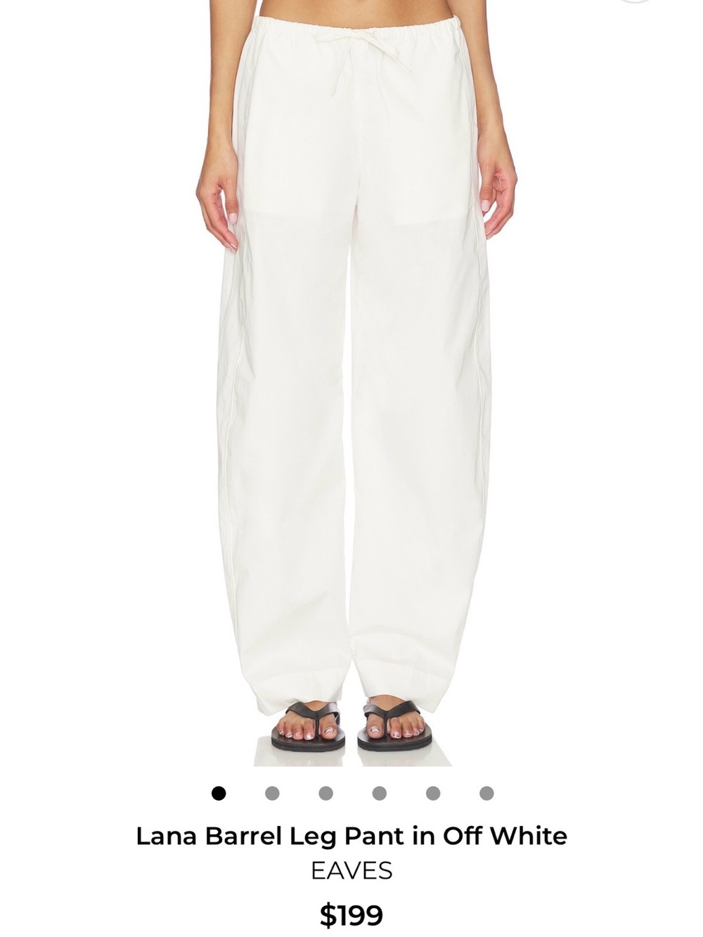 EAVES (revolve) Lana Barrel Leg Pant in off white. Size S, NWT. Sold out online!